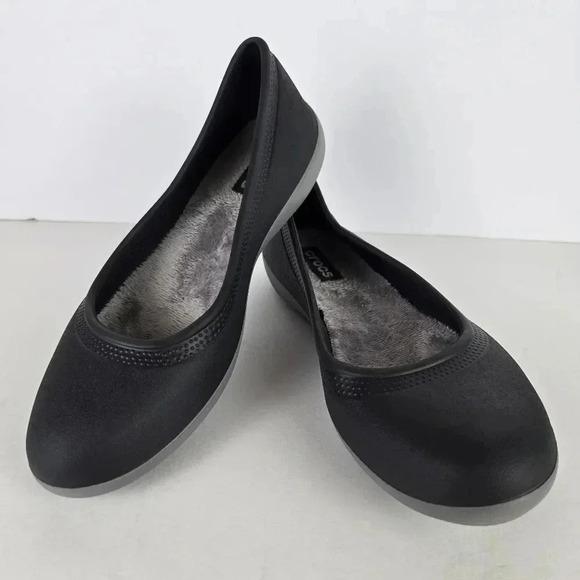 Crocs Women's Fleece Lined Ballet Flats - Picture 1 of 10